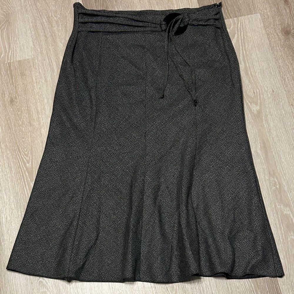 Vintage Appraisal Plus Size Gray Women's Fit and Flare Midi Skirt